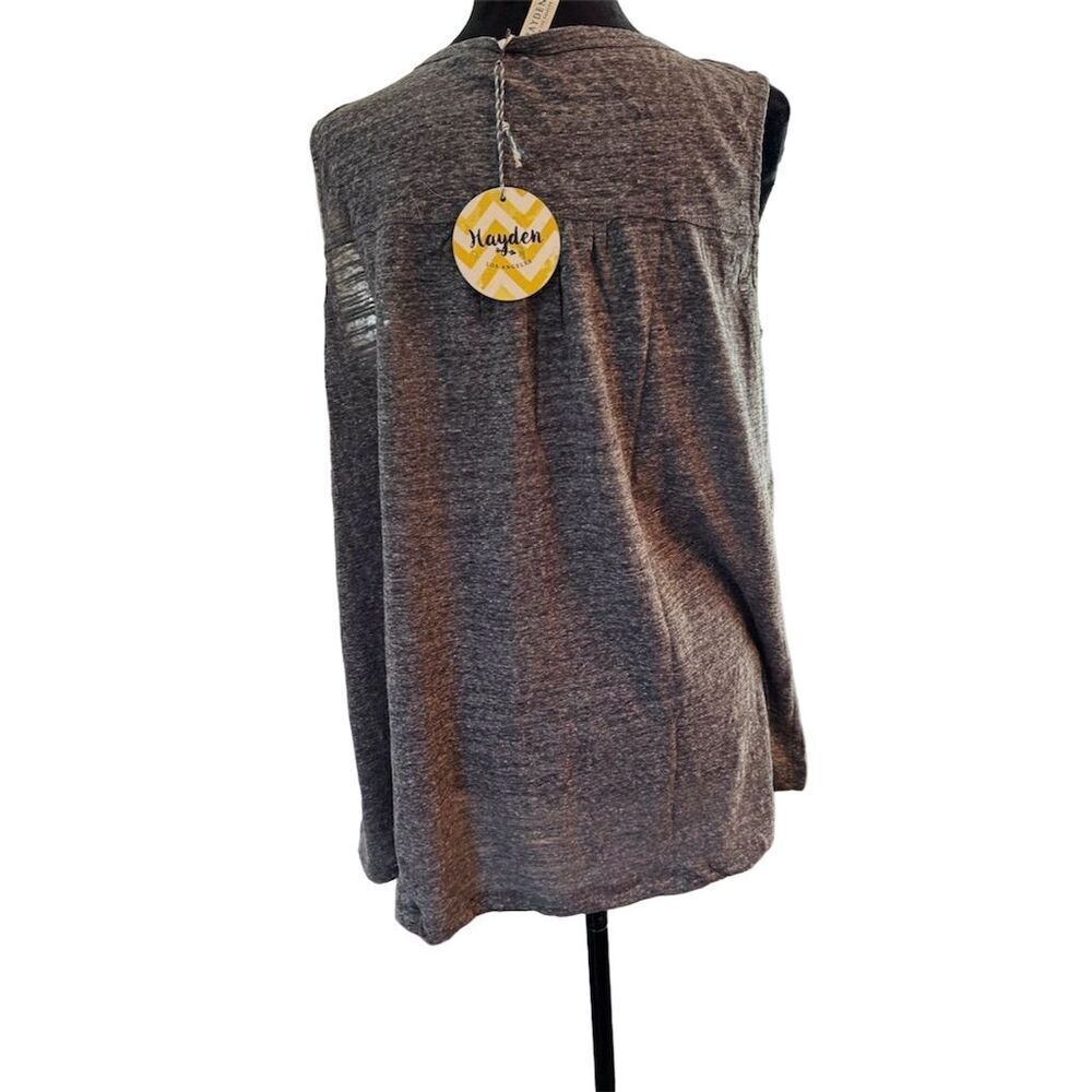 Hayden Women's Sleeveless Gray Tank Top Size M Casual Summer Wear - Picture 3 of 7